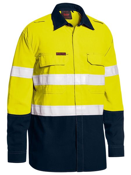 TENCATE TECASAFE PLUS 480 TAPED HI VIS LIGHTWEIGHT FR VENTED SHIRT