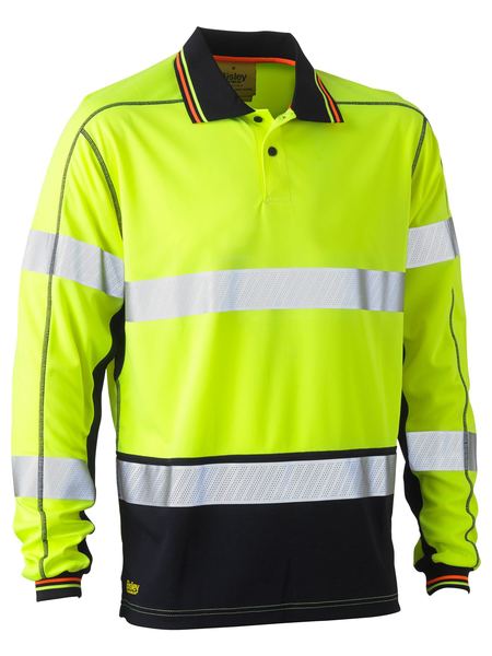 Bisley Taped Hi Vis Polyester Mesh Polo L/S