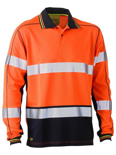 Bisley Taped Hi Vis Polyester Mesh Polo L/S