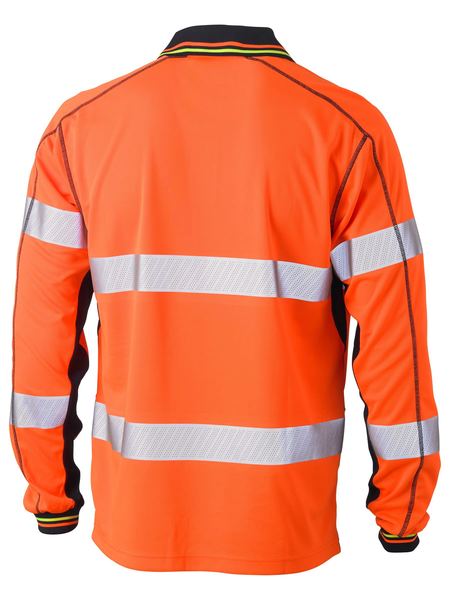 Bisley Taped Hi Vis Polyester Mesh Polo L/S