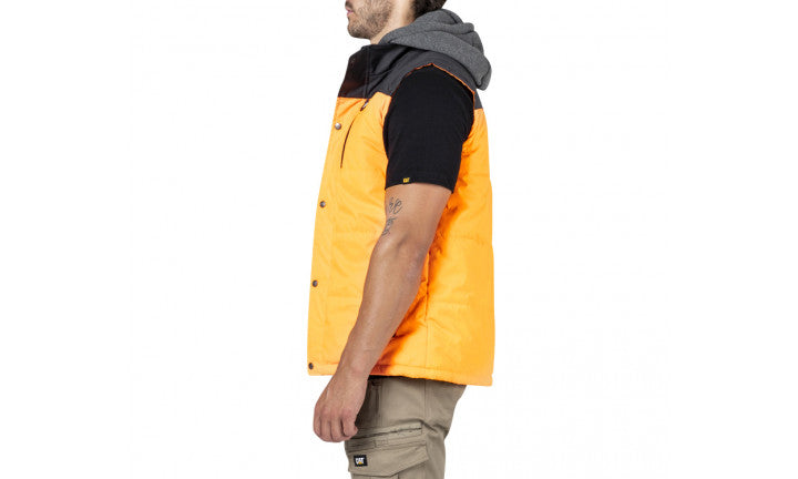 CAT Hi Vis Hooded Work Vest Orange / Black