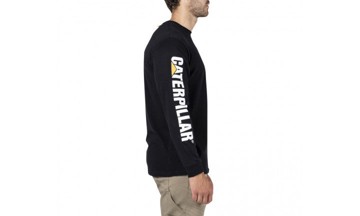 CAT Trademark Banner Long Sleeve Tee - Black