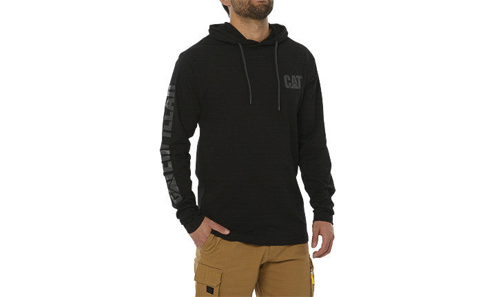 CAT UPF Hooded Banner Long Sleeve Tee