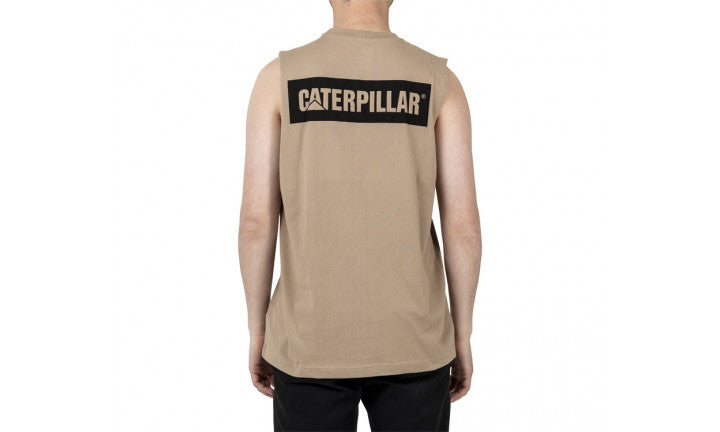 CAT Icon Muscle Tank Oxford Tan