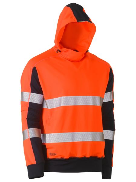 Bisley Taped Two Tone Hi Vis Contrast 4 Way Stretchy Hoodie