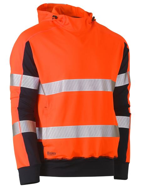 Bisley Taped Two Tone Hi Vis Contrast 4 Way Stretchy Hoodie