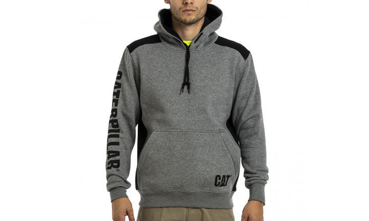 CAT Logo Panel Hooded Sweatshirt Dark Grey