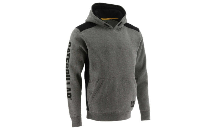 CAT Logo Panel Hooded Sweatshirt Dark Grey