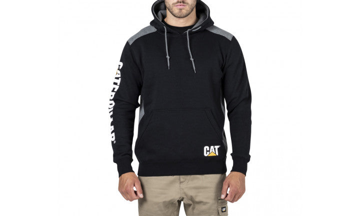 CAT Logo Panel Hooded Sweatshirt Black