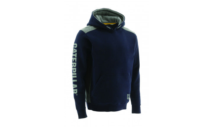 CAT Logo Pannel Hooded Sweatshirt Navy