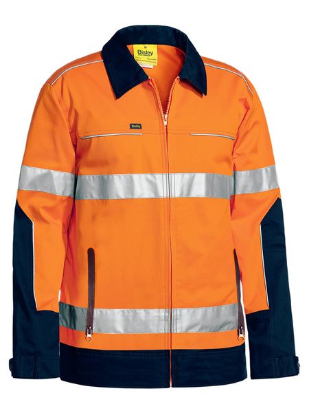 TAPED HI VIS DRILL JACKET WITH LIQUID REPELLENT FINISH