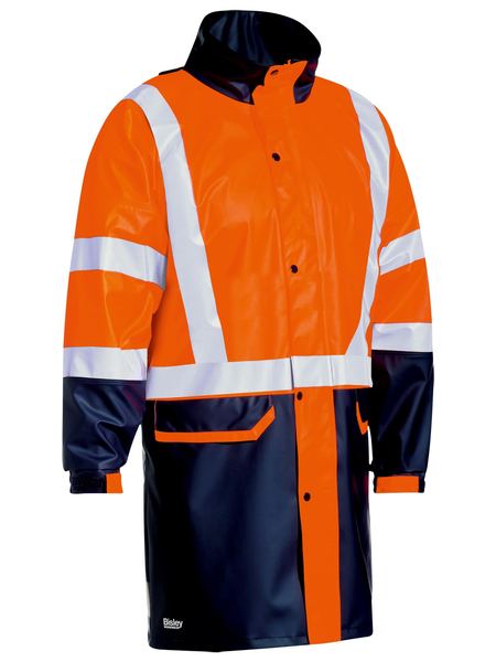 TAPED HI VIS STRETCH PU RAIN COAT