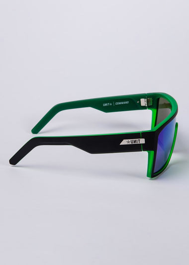 Unit Command Sunglasses - Matte Black Green Polarised