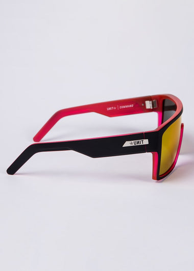 Unit Command Sunglasses - Matte Black Neo Pink Polarised