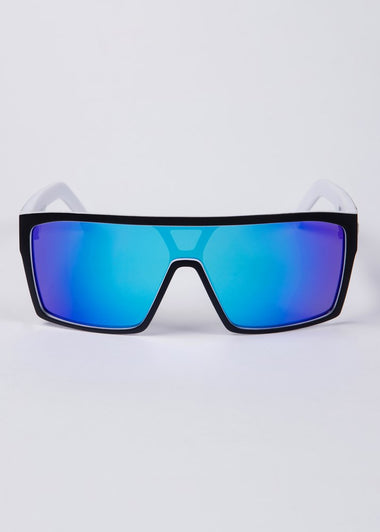 Unit Command Sunglasses - Matte Black White Polarised