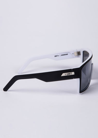 Unit Command Sunglasses - Black White Polarised