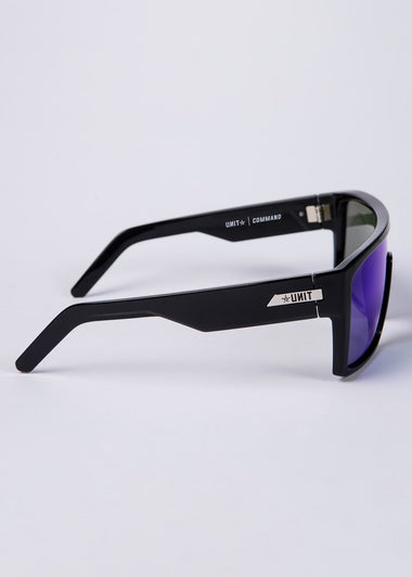 Unit Command Sunglasses - Black Blue Polarised