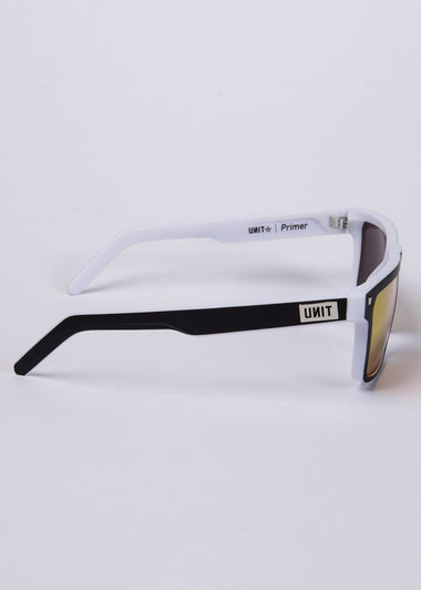 UNIT Primer Sunglasses - Matte Black White Polarised