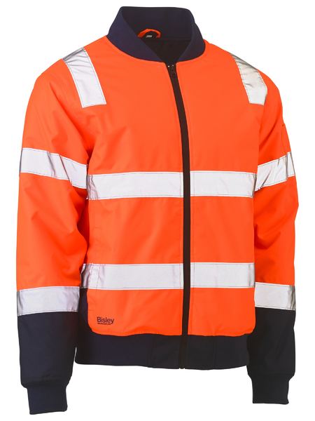 Bisley Taped Two Tone Hi Vis Bomber Jacket With Padded Lining