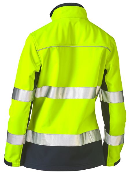 Bisley Women's Taped Two Tone Hi Vis Soft Shell Jacket