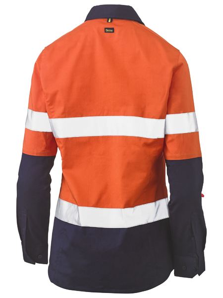 WOMENS TAPED HI VIS STRETCH CLOSED FRONT SHIRT