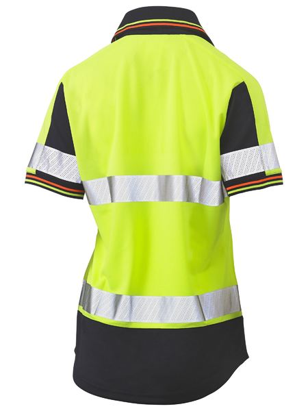 WOMEN'S TAPED TWO TONE HI VIS V-NECK POLO