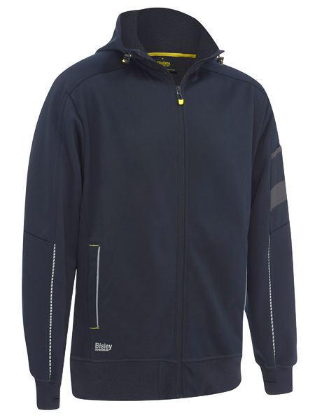 WORK FLEECE ZIP-FRONT HOODIE WITH SHERPA LINING