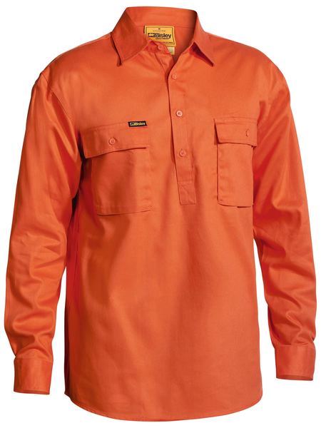 Bisley Closed Front Cotton Drill Shirt