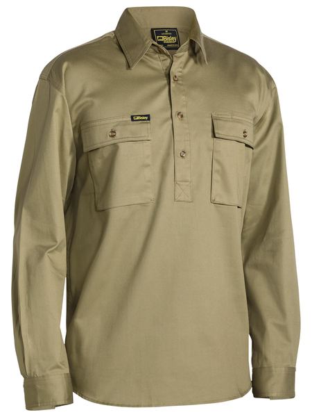 Bisley Closed Front Cotton Drill Shirt