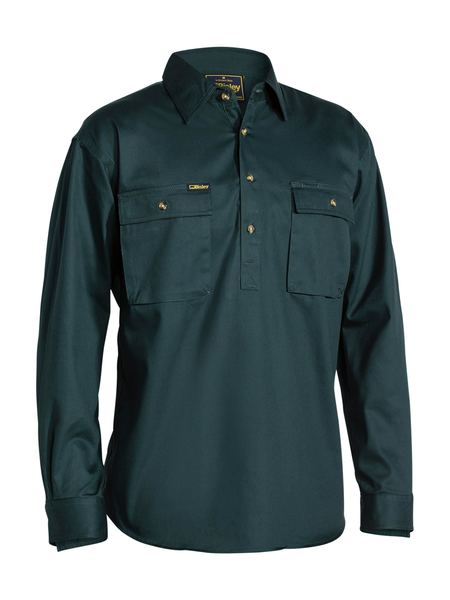 Bisley Closed Front Cotton Drill Shirt