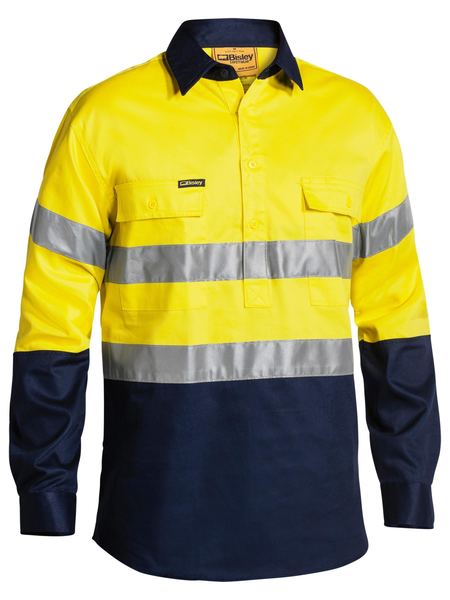 TAPED HI VIS CLOSED FRONT DRILL SHIRT