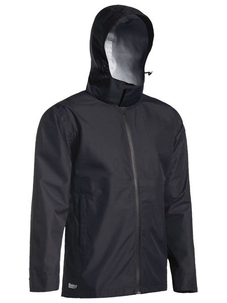 LIGHTWEIGHT RIPSTOP RAIN JACKET WITH CONCEALED HOOD