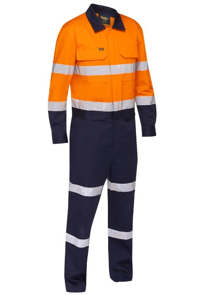 Bisley Taped Hi Vis Coverall With Waist Zip Opening