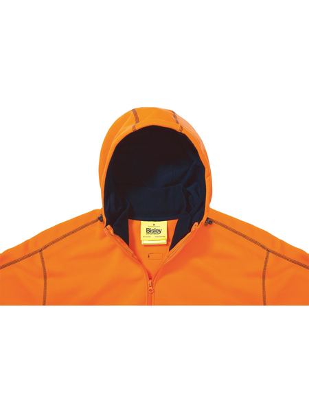 Bisley Hi Vis Zip Front Fleece Hoodie