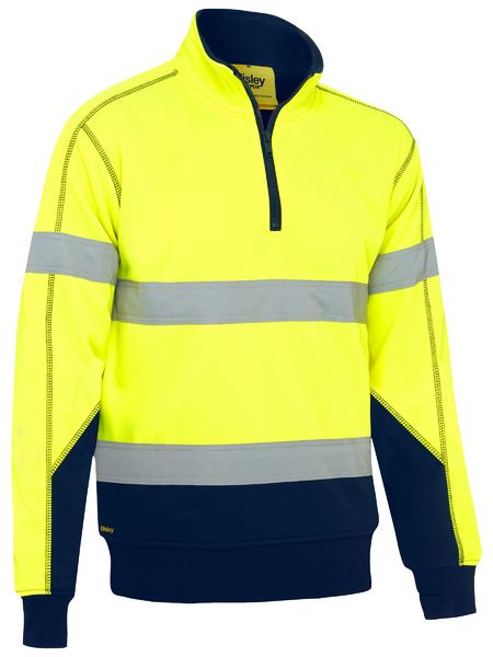 TAPED HI VIS 1/4 ZIP FLEECE PULLOVER WITH SHERPA LINING