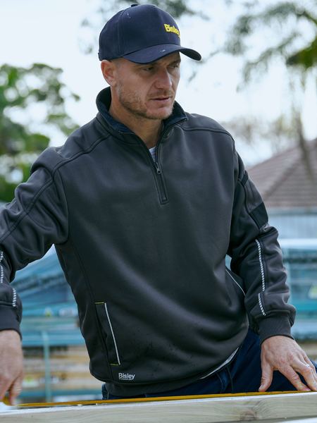 WORK FLEECE 1/4 ZIP PULLOVER WITH SHERPA LINING