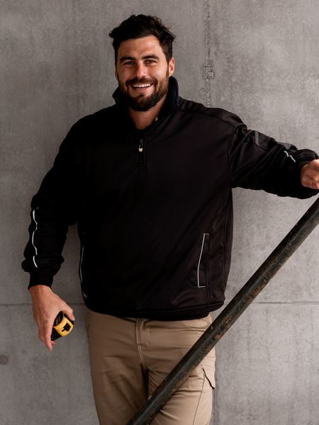 WORK FLEECE 1/4 ZIP PULLOVER WITH SHERPA LINING