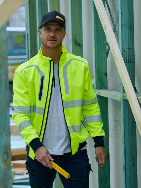 Bisley Taped Hi Vis Soft Shell Bomber Jacket