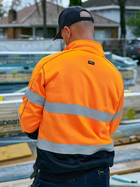 TAPED HI VIS 1/4 ZIP FLEECE PULLOVER WITH SHERPA LINING