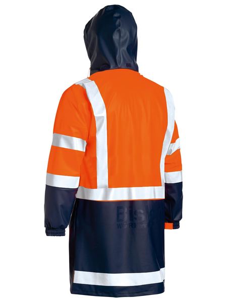 TAPED HI VIS STRETCH PU RAIN COAT