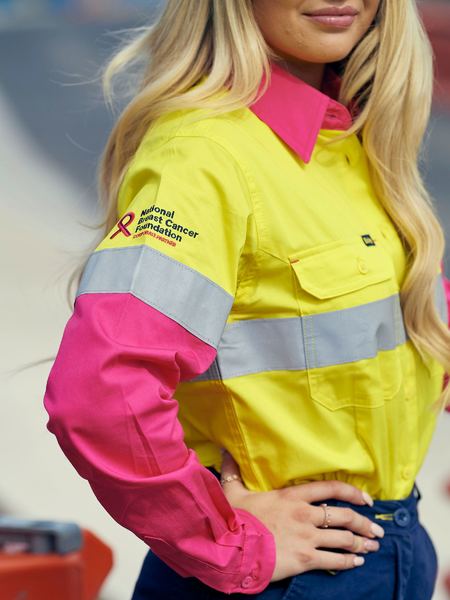 Bisley Women's Taped HI VIS Cool Light Weight Drill Shirt