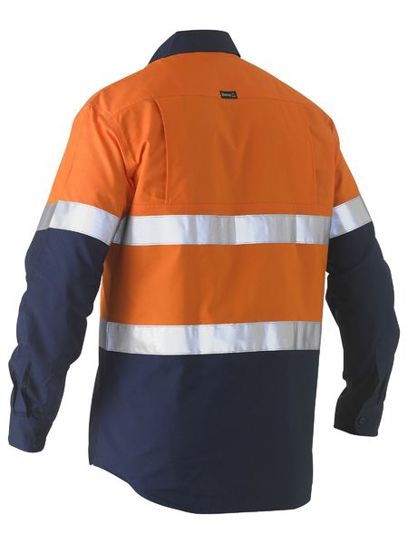 Bisley Taped Two Tone HI VIS Recycled Drill Shirt