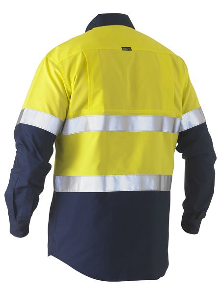 Bisley Taped Two Tone HI VIS Recycled Drill Shirt