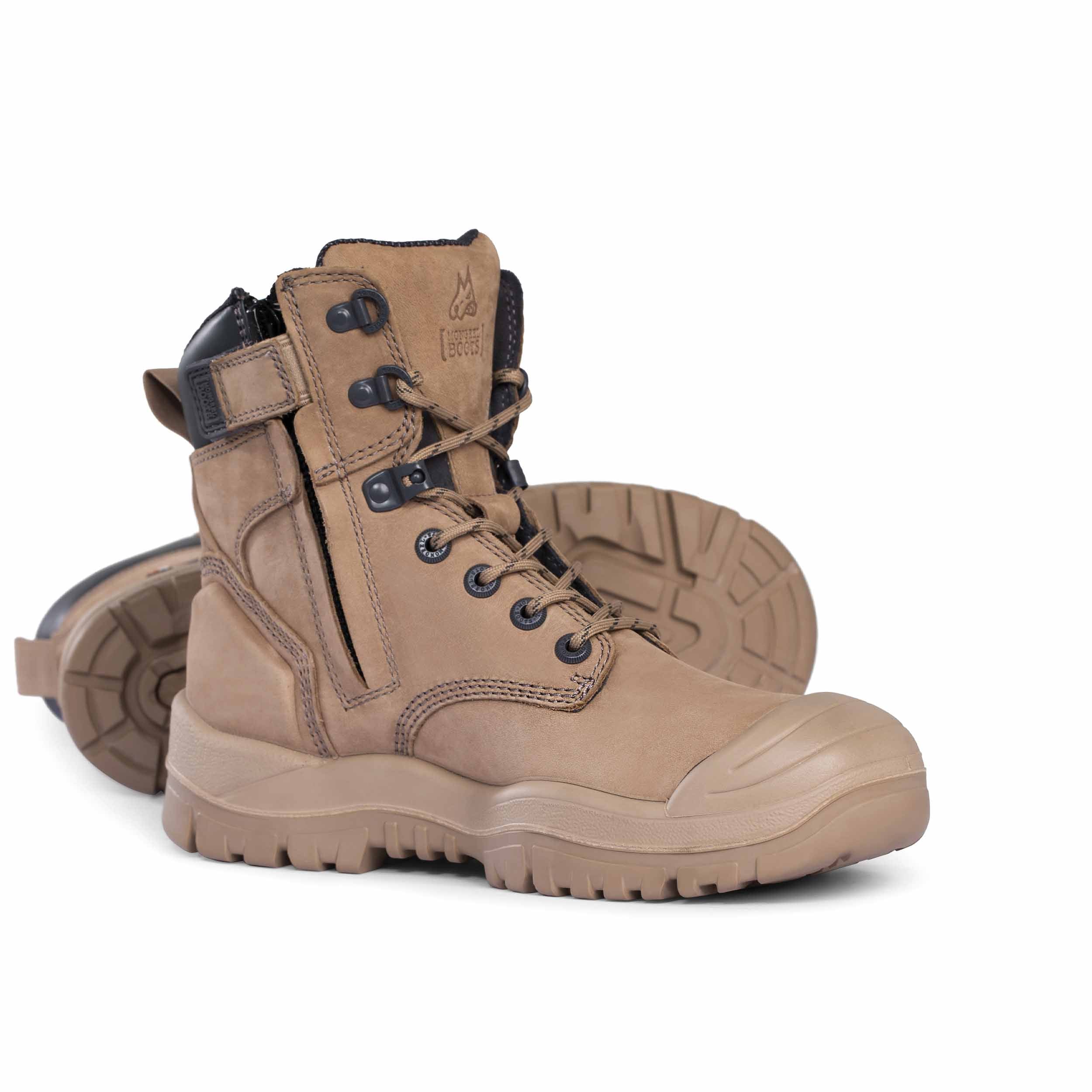 Mongrel High Leg Zipsider Boot W/ Scuff Cap Stone 561060