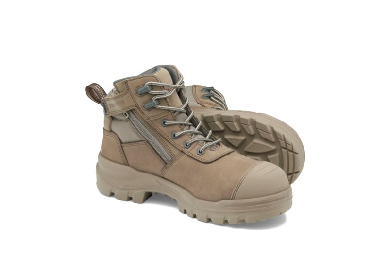 8553 Blundstone RotoFlex Safety Unisex Zip Sided Stone