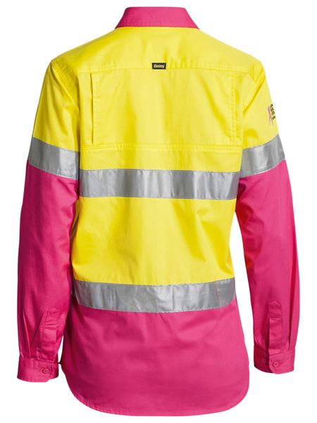 Bisley Women's Taped HI VIS Cool Light Weight Drill Shirt