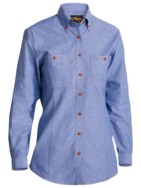 Bisley Ladies Chambray Long Sleeve Shirt