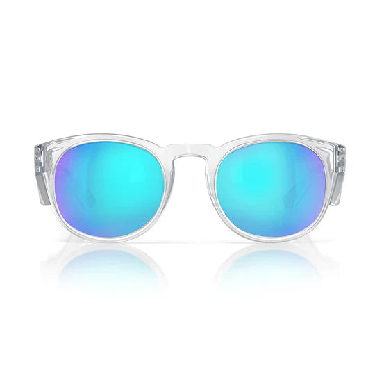 Safestyle Cruisers Clear Frame Mirrors Blue Polarised