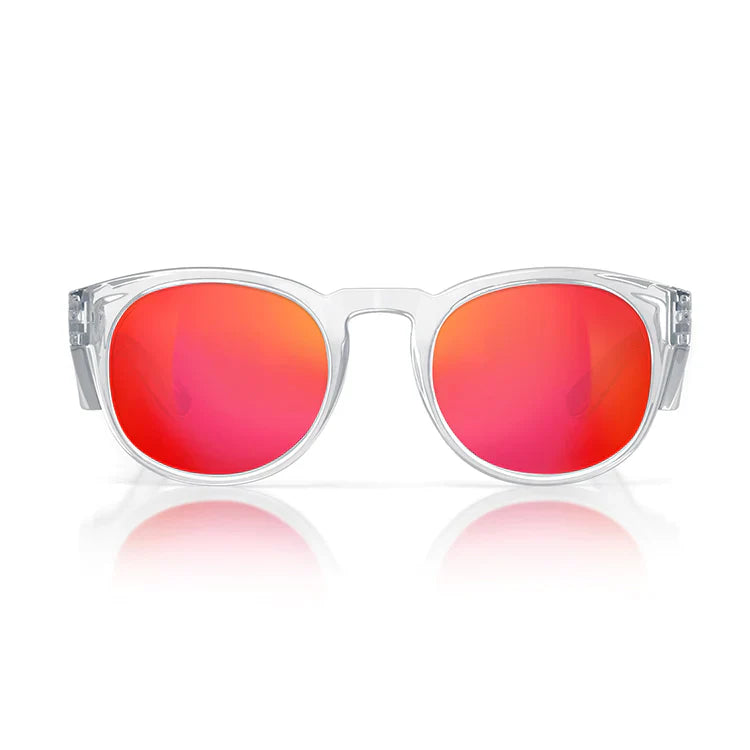 Safestyle Cruisers Clear Frame Mirrors Red Polarised