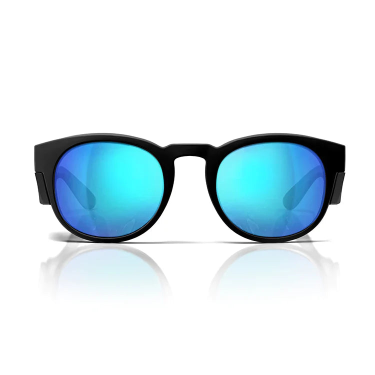 Safestyle Cruisers Matte Black Frame Mirrors Blue Polarised